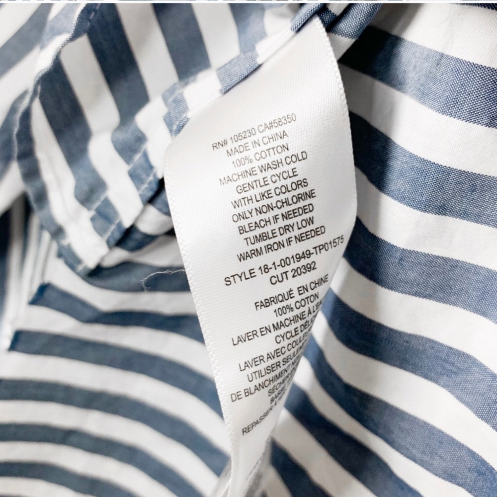 Current/Elliot Striped Des Shirt with Tie Back - Picture 7 of 8